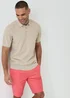 Threadbare Taupe Moss Stitch Knitted Polo - L Image 1