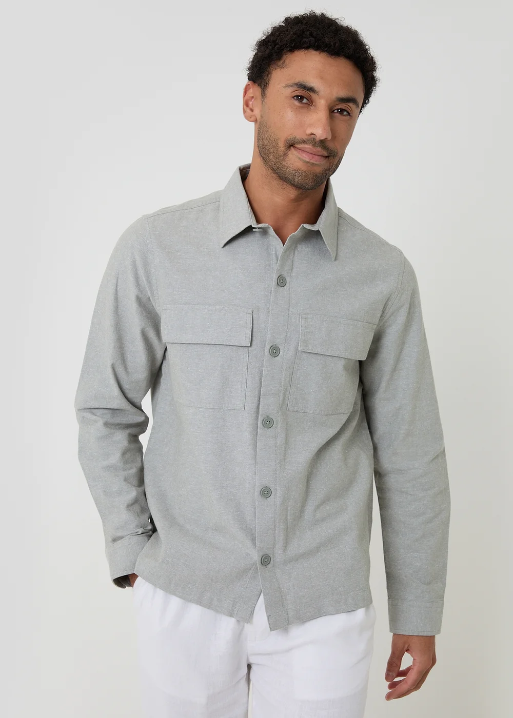 Threadbare Soft Green Linen Blend Lightweight Shacket - XL Image 5