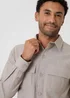 Threadbare Taupe Linen Blend Lightweight Shacket - M Image 4
