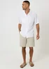 Threadbare White Relaxed Fit Linen Blend Short Sleeve Shirt - S Image 3