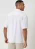 Threadbare White Relaxed Fit Linen Blend Short Sleeve Shirt - S Image 2