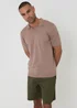 Threadbare Taupe Knitted Short Sleeve Trophy Neck Polo - S Image 1
