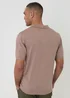 Threadbare Taupe Knitted Short Sleeve Trophy Neck Polo - S Image 2