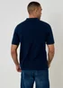 Threadbare Navy Knitted Short Sleeve Shirt - S Image 2