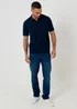 Threadbare Navy Knitted Short Sleeve Shirt - S Image 3