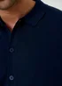Threadbare Navy Knitted Short Sleeve Shirt - S Image 5