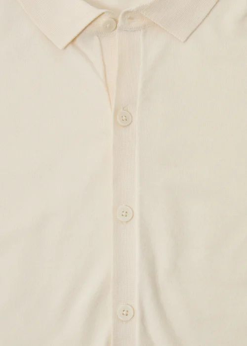 Threadbare Natural Knitted Short Sleeve Shirt - M Image 5