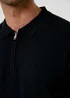 Threadbare Black Quarter Zip Knitted Polo - 2XL Image 5