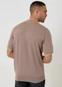 Threadbare Taupe Knitted Quarter Zip Polo With Contrast Tipping - 2XL Image 2