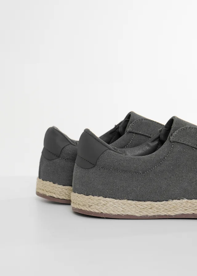 Threadbare Grey Cotton Canvas Slip On Espadrilles