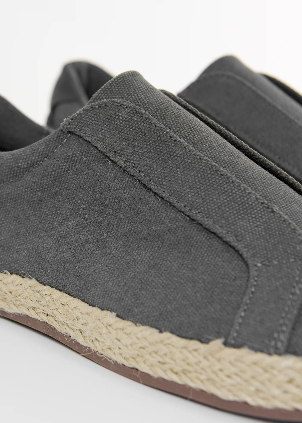 Threadbare Grey Cotton Canvas Slip On Espadrilles - 9 Image 4
