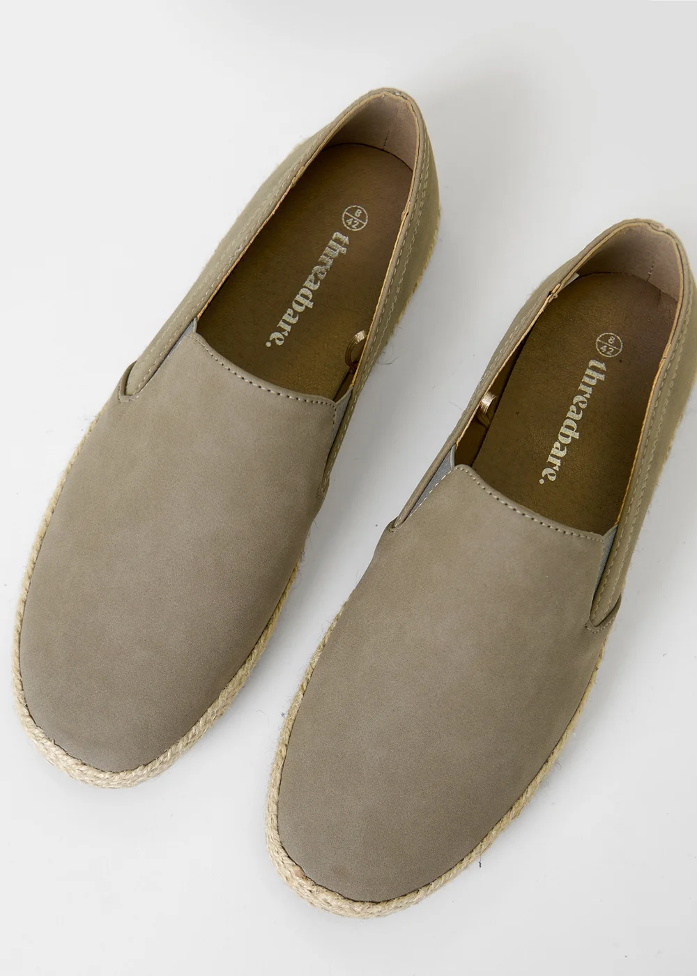Threadbare Beige Faux Suede Slip On Espadrilles - 9 Image 3