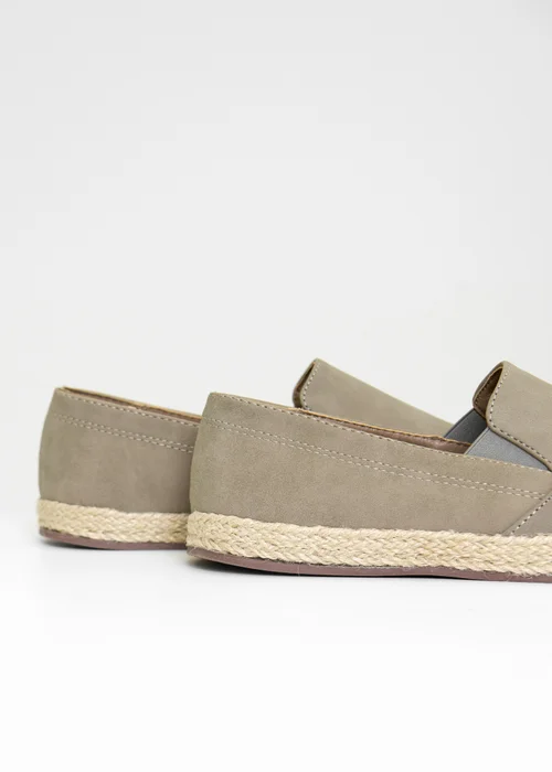 Threadbare Beige Faux Suede Slip On Espadrilles - 9 Image 2
