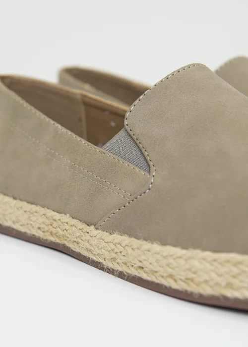 Threadbare Beige Faux Suede Slip On Espadrilles - 9 Image 4