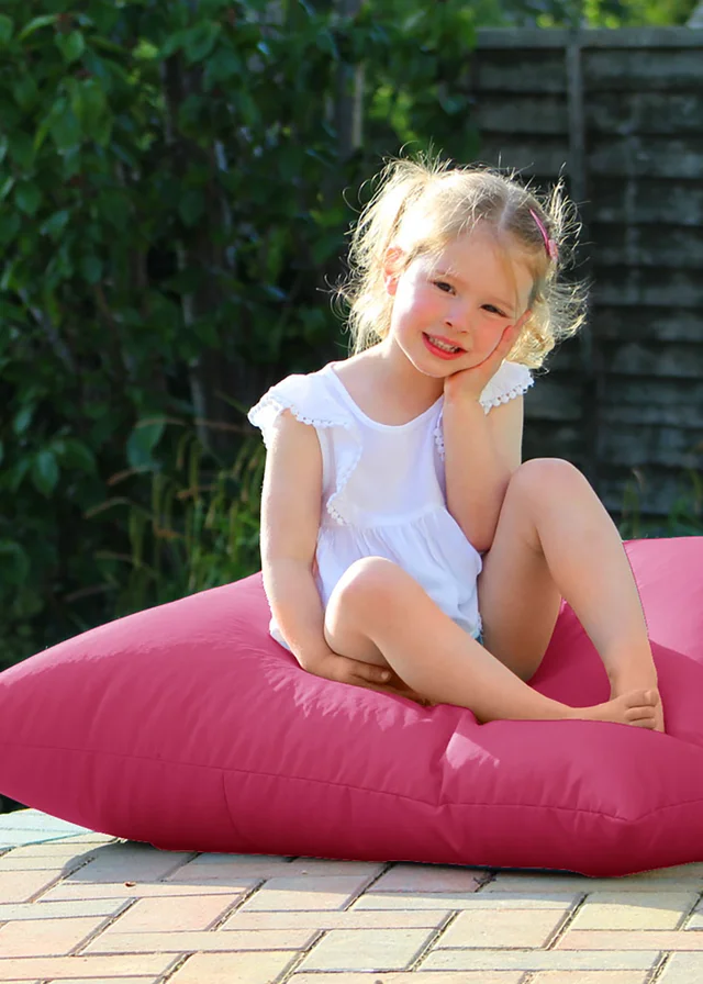 rucomfy Indoor/Outdoor Floor Cushion Pink Beanbag