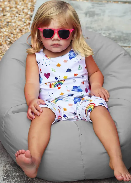 rucomfy Indoor/Outdoor Small Kids Platinum Beanbag - One Size Image 1