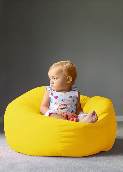 rucomfy Indoor/Outdoor Small Kids Yellow Beanbag - One Size Image 1