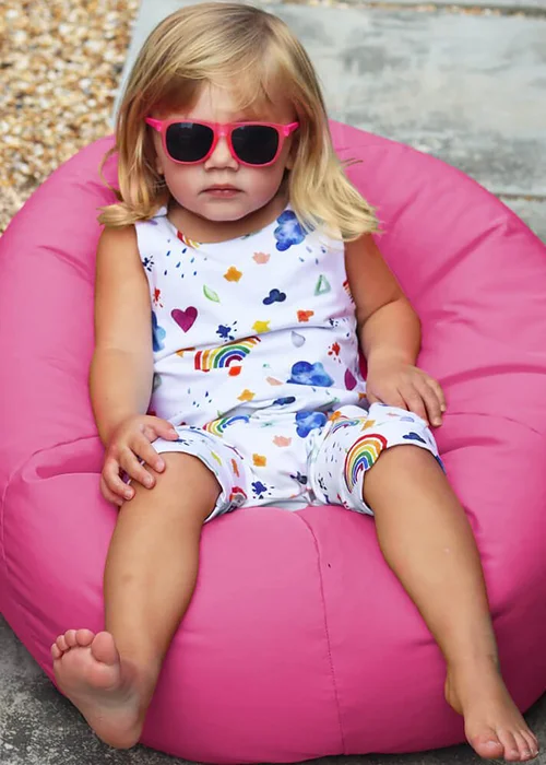 rucomfy Indoor/Outdoor Small Kids Pink Beanbag - One Size Image 1