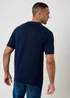 Threadbare Navy Textured Knit Quarter Zip Polo - 2XL Image 2