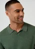 Threadbare Green Textured Knit Trophy Neck Polo - XL Image 4