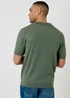 Threadbare Green Textured Knit Trophy Neck Polo - XL Image 2