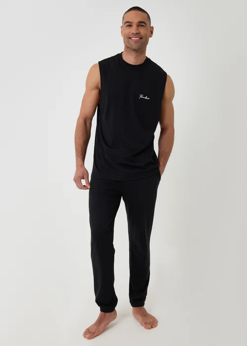 Threadbare Black Relaxed Fit Sleeveless Lounge Set - XL Image 1