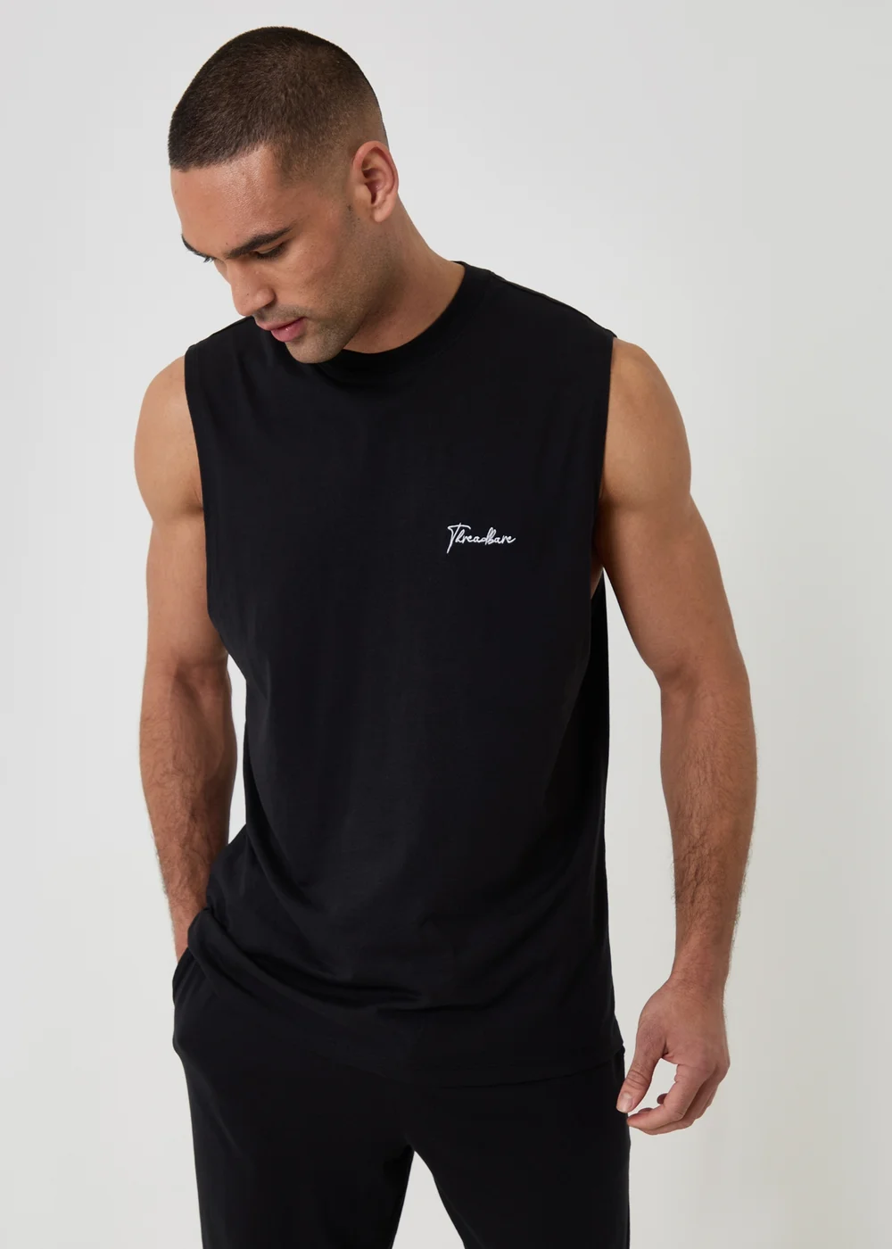 Threadbare Black Relaxed Fit Sleeveless Lounge Set - XL Image 3