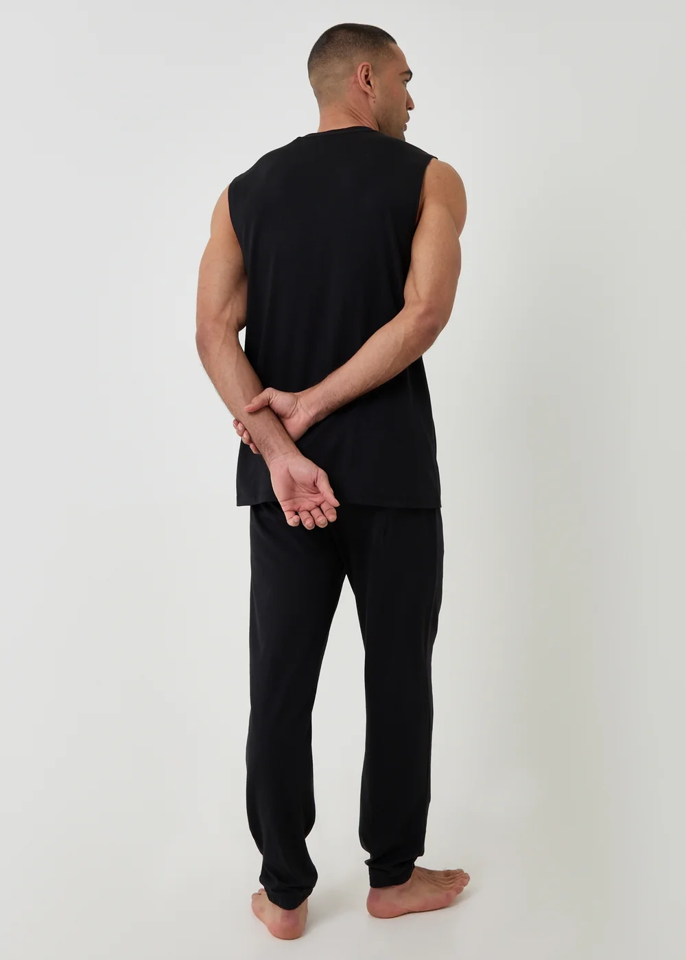 Threadbare Black Relaxed Fit Sleeveless Lounge Set - XL Image 2