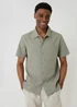 Threadbare Soft Green Textured Cotton Short Sleeve Shirt - L Image 1