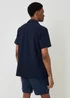 Threadbare Navy Boxy Fit Textured Short Sleeve Shirt - L Image 2
