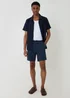 Threadbare Navy Boxy Fit Textured Short Sleeve Shirt - L Image 3