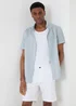 Threadbare Blue Stripe Cotton Poplin Short Sleeve Shirt - XL Image 1
