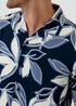 Threadbare Navy Leaf Print Short Sleeve Shirt - L Image 5