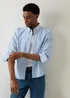 Threadbare Blue Stripe Cotton Poplin Cropped Fit Shirt - 2XL Image 1