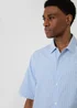 Threadbare Blue Stripe Boxy Fit Cotton Short Sleeve Shirt - XL Image 5