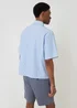 Threadbare Blue Stripe Boxy Fit Cotton Short Sleeve Shirt - XL Image 2