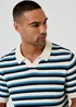 Threadbare Natural Textured Stripe Knitted Trophy Neck Polo - 2XL Image 4