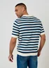 Threadbare Natural Textured Stripe Knitted Trophy Neck Polo - 2XL Image 2