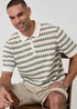 Threadbare Multi Herringbone Knitted Quarter Zip Polo - M Image 1