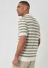 Threadbare Multi Herringbone Knitted Quarter Zip Polo - M Image 2