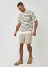 Threadbare Multi Herringbone Knitted Quarter Zip Polo - M Image 3