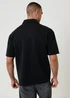 Threadbare Black Oversized Quarter Zip Polo Shirt - M Image 2