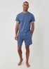 Threadbare Blue Cotton Mock Layer Short Pyjama Set - XL Image 3