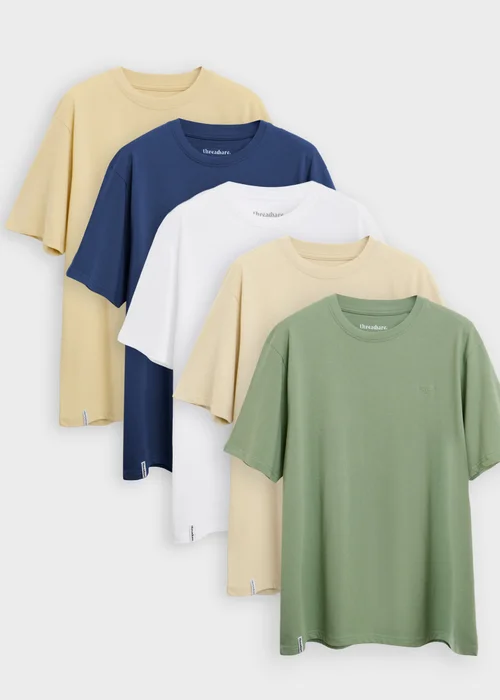 Threadbare Multi 5-Pack Cotton Crew Neck T-Shirts - 2XL Image 1
