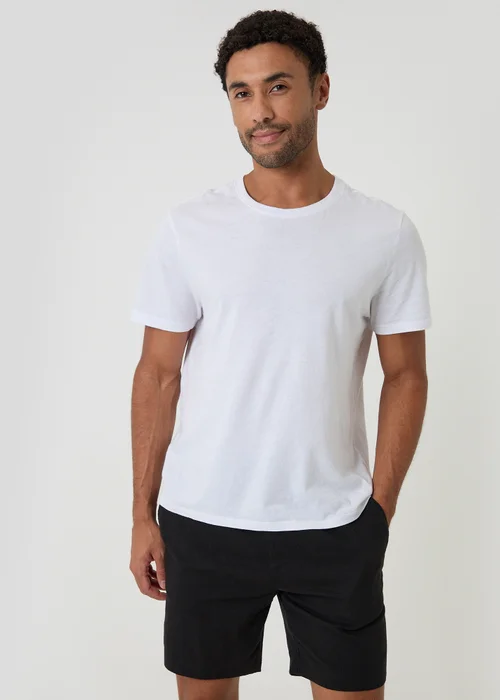Threadbare Black Shorter Length Linen Blend Shorts - M Image 3