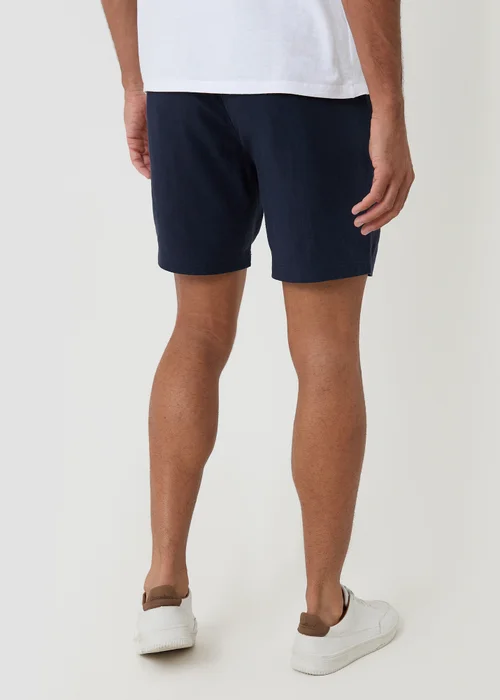 Threadbare Navy Shorter Length Linen Blend Shorts - M Image 2
