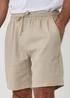 Threadbare Stone Shorter Length Linen Blend Shorts - M Image 4