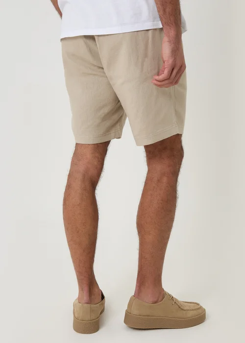 Threadbare Stone Shorter Length Linen Blend Shorts - M Image 2
