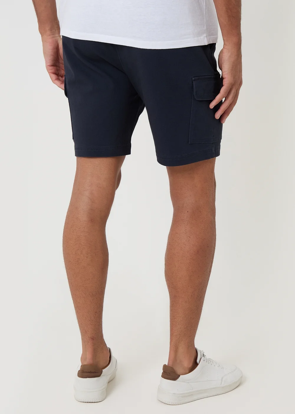 Threadbare Navy Shorter Length Stretch Cargo Shorts - S Image 2