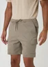Threadbare Taupe Shorter Length Stretch Cargo Shorts - M Image 4